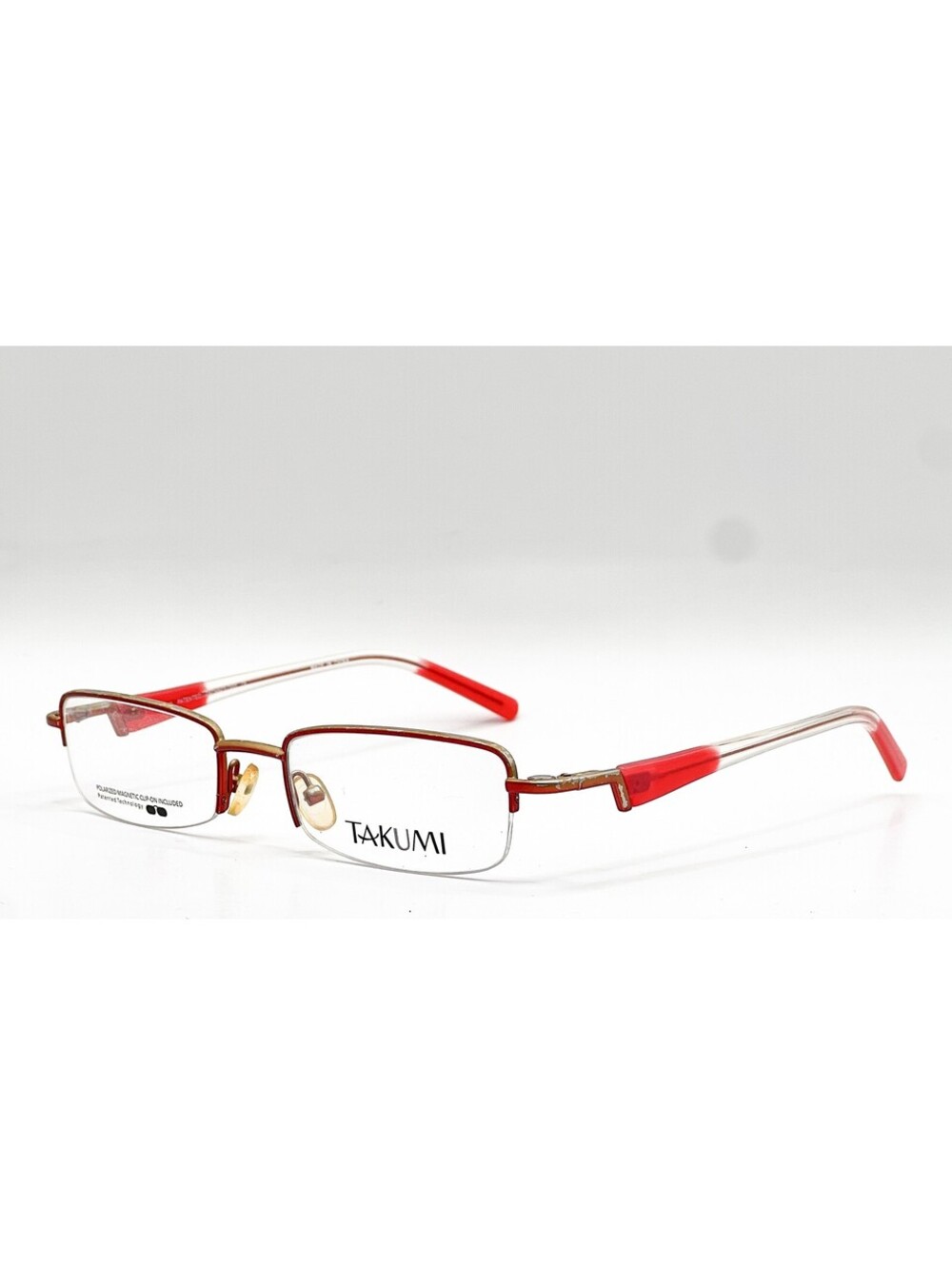 Takumi T9666 30 Satin Ruby Red Authentic Eyeglasses W/ Clip 50-18-135